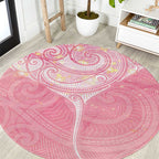 Breast Cancer Awareness Maori Aotearoa Round Carpet Manta Ray - Pink Glaze - Aussie Hoodie