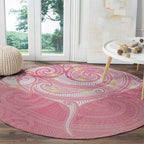Breast Cancer Awareness Maori Aotearoa Round Carpet Manta Ray - Pink Glaze - Aussie Hoodie