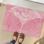 Breast Cancer Awareness Maori Aotearoa Rubber Doormat Manta Ray - Pink Glaze - Aussie Hoodie