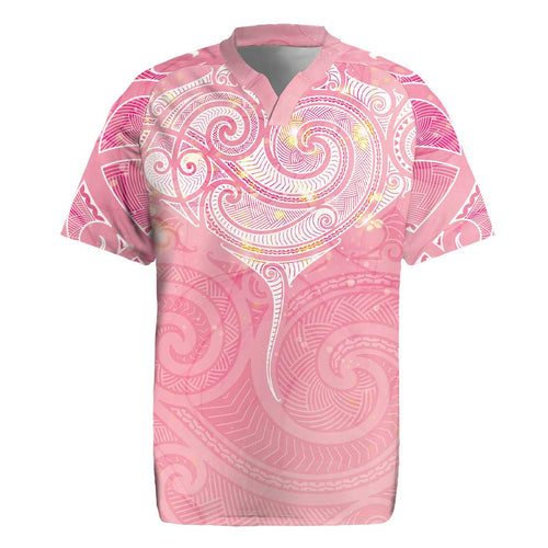 Breast Cancer Awareness Maori Aotearoa Rugby Jersey Manta Ray - Pink Glaze - Aussie Hoodie