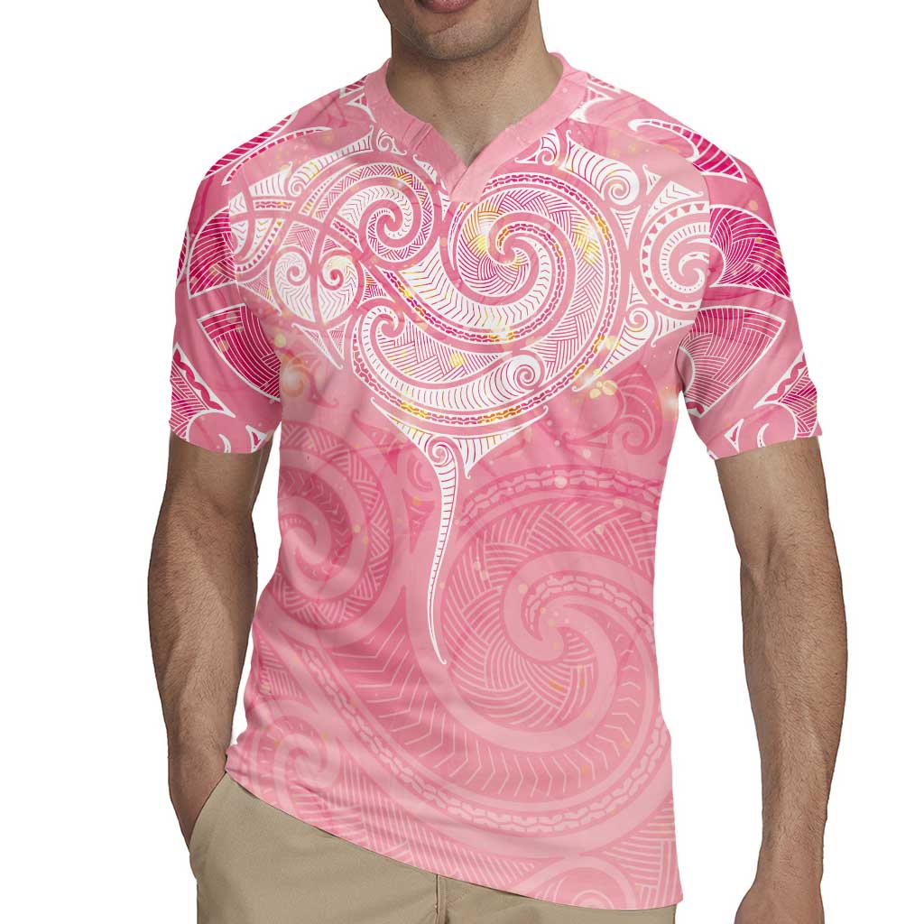 Breast Cancer Awareness Maori Aotearoa Rugby Jersey Manta Ray - Pink Glaze - Aussie Hoodie