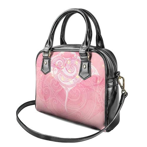 Breast Cancer Awareness Maori Aotearoa Shoulder Handbag Manta Ray - Pink Glaze - Aussie Hoodie
