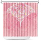 Breast Cancer Awareness Maori Aotearoa Shower Curtain Manta Ray - Pink Glaze - Aussie Hoodie