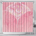 Breast Cancer Awareness Maori Aotearoa Shower Curtain Manta Ray - Pink Glaze - Aussie Hoodie