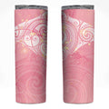 Breast Cancer Awareness Maori Aotearoa Skinny Tumbler Manta Ray - Pink Glaze - Aussie Hoodie