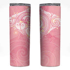 Breast Cancer Awareness Maori Aotearoa Skinny Tumbler Manta Ray - Pink Glaze - Aussie Hoodie