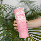 Breast Cancer Awareness Maori Aotearoa Skinny Tumbler Manta Ray - Pink Glaze - Aussie Hoodie