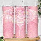 Breast Cancer Awareness Maori Aotearoa Skinny Tumbler Manta Ray - Pink Glaze - Aussie Hoodie