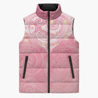 Breast Cancer Awareness Maori Aotearoa Sleeveless Puffer Jacket Manta Ray - Pink Glaze - Aussie Hoodie