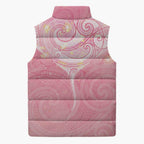 Breast Cancer Awareness Maori Aotearoa Sleeveless Puffer Jacket Manta Ray - Pink Glaze - Aussie Hoodie