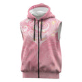 Breast Cancer Awareness Maori Aotearoa Sleeveless Zip Hoodie Manta Ray - Pink Glaze LT7