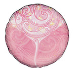 Breast Cancer Awareness Maori Aotearoa Spare Tire Cover Manta Ray - Pink Glaze - Aussie Hoodie