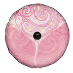 Breast Cancer Awareness Maori Aotearoa Spare Tire Cover Manta Ray - Pink Glaze - Aussie Hoodie