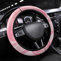Breast Cancer Awareness Maori Aotearoa Steering Wheel Cover Manta Ray - Pink Glaze - Aussie Hoodie