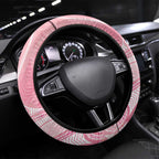 Breast Cancer Awareness Maori Aotearoa Steering Wheel Cover Manta Ray - Pink Glaze - Aussie Hoodie