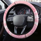 Breast Cancer Awareness Maori Aotearoa Steering Wheel Cover Manta Ray - Pink Glaze - Aussie Hoodie