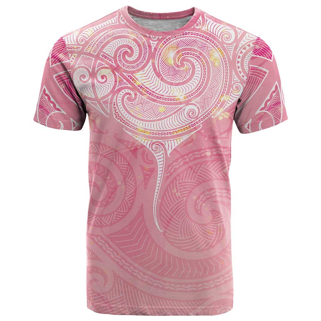 Breast Cancer Awareness Maori Aotearoa T Shirt Manta Ray - Pink Glaze - Aussie Hoodie