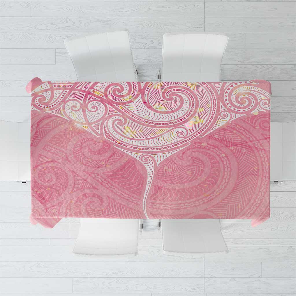 Breast Cancer Awareness Maori Aotearoa Tablecloth Manta Ray - Pink Glaze - Aussie Hoodie