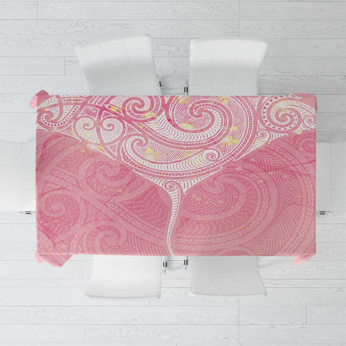 Breast Cancer Awareness Maori Aotearoa Tablecloth Manta Ray - Pink Glaze - Aussie Hoodie