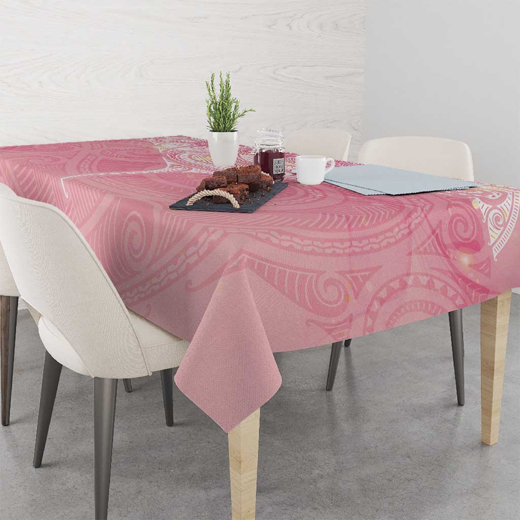 Breast Cancer Awareness Maori Aotearoa Tablecloth Manta Ray - Pink Glaze - Aussie Hoodie