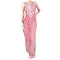 Breast Cancer Awareness Maori Aotearoa Tank Maxi Dress Manta Ray - Pink Glaze - Aussie Hoodie