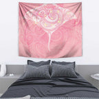 Breast Cancer Awareness Maori Aotearoa Tapestry Manta Ray - Pink Glaze - Aussie Hoodie