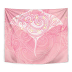 Breast Cancer Awareness Maori Aotearoa Tapestry Manta Ray - Pink Glaze - Aussie Hoodie