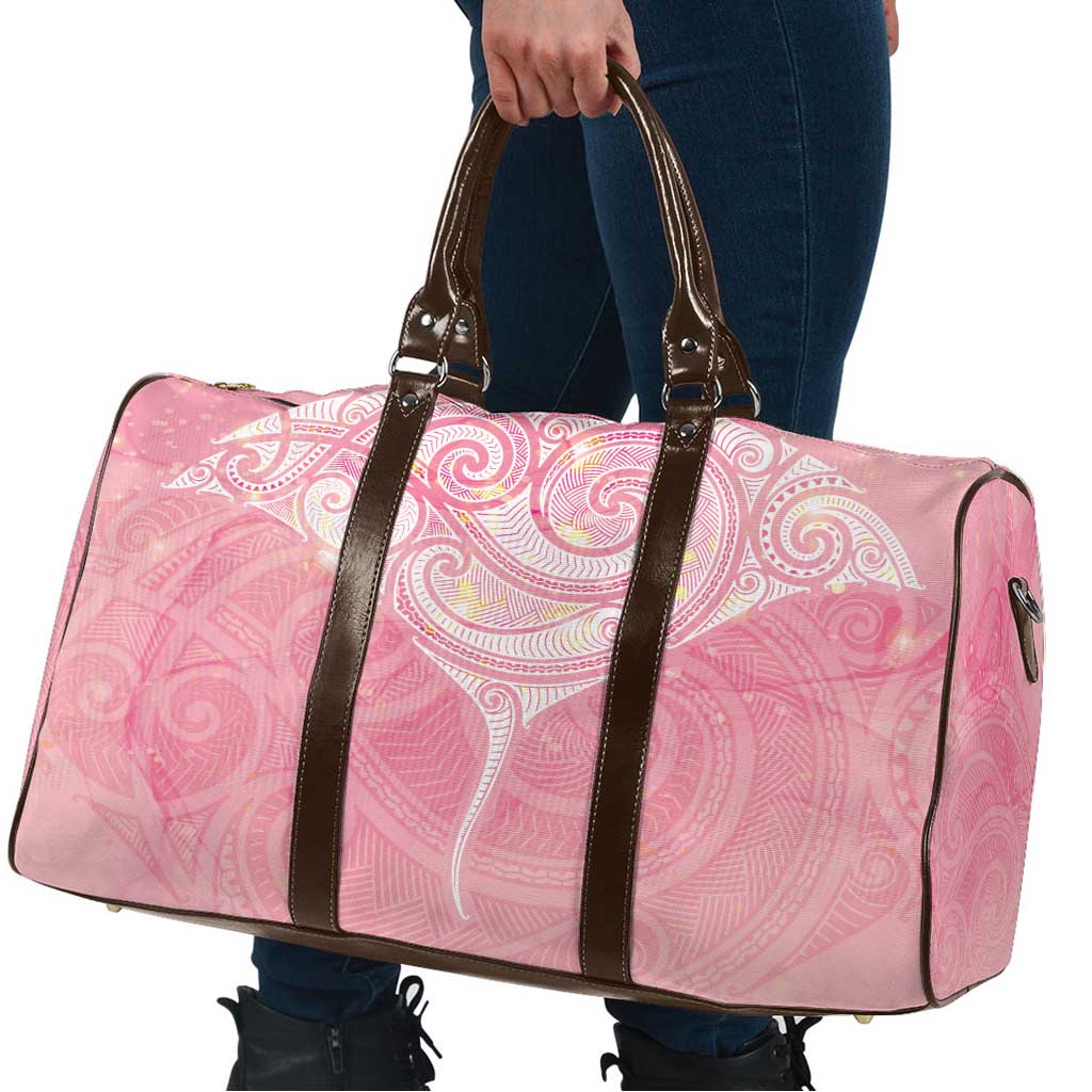 Breast Cancer Awareness Maori Aotearoa Travel Bag Manta Ray - Pink Glaze - Aussie Hoodie