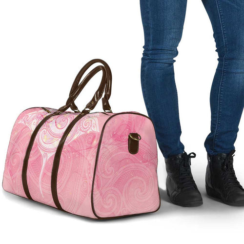 Breast Cancer Awareness Maori Aotearoa Travel Bag Manta Ray - Pink Glaze - Aussie Hoodie