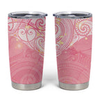 Breast Cancer Awareness Maori Aotearoa Tumbler Cup Manta Ray - Pink Glaze - Aussie Hoodie