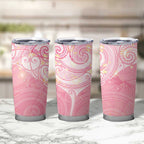 Breast Cancer Awareness Maori Aotearoa Tumbler Cup Manta Ray - Pink Glaze - Aussie Hoodie
