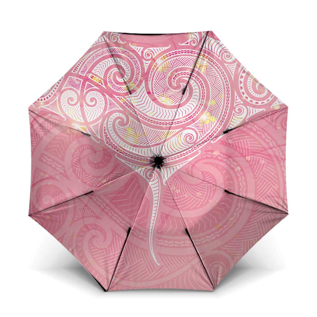 Breast Cancer Awareness Maori Aotearoa Umbrella Manta Ray - Pink Glaze - Aussie Hoodie