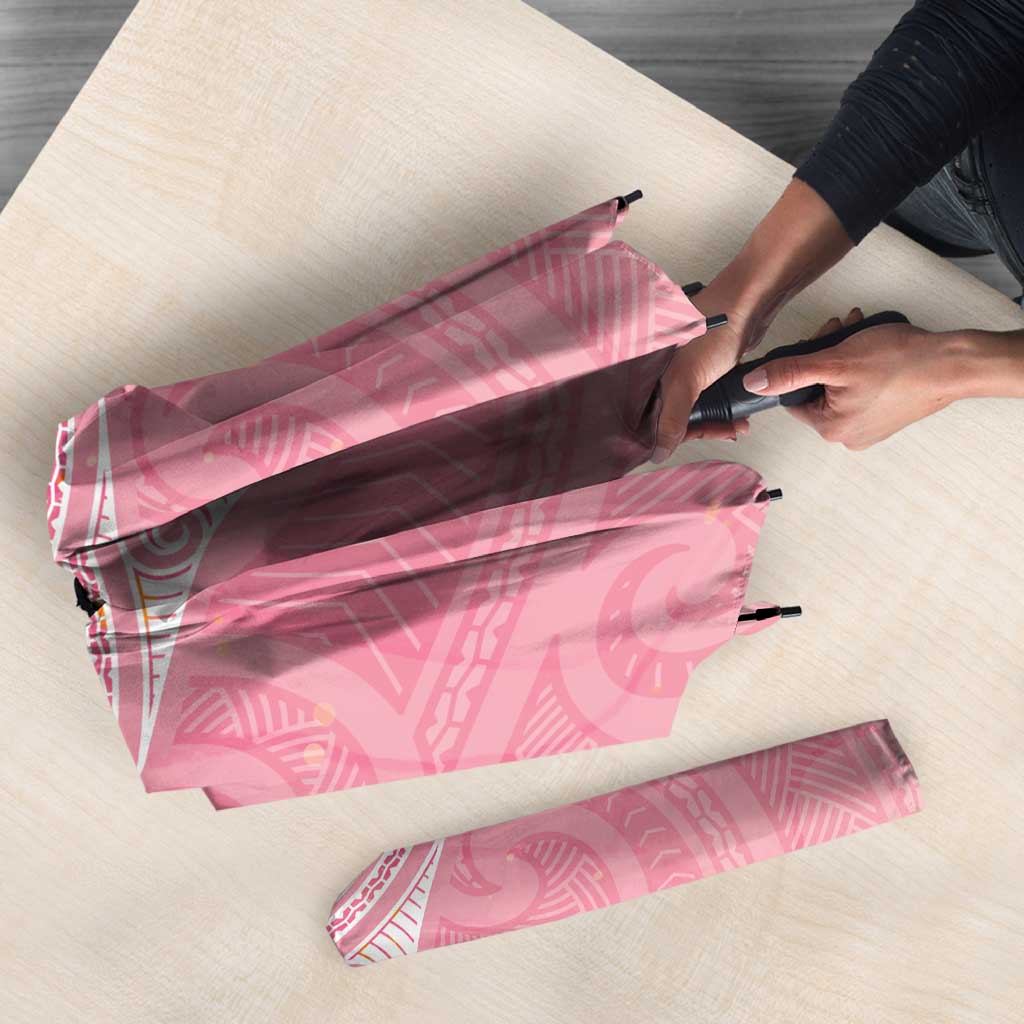 Breast Cancer Awareness Maori Aotearoa Umbrella Manta Ray - Pink Glaze - Aussie Hoodie