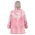 Breast Cancer Awareness Maori Aotearoa Wearable Blanket Hoodie Manta Ray - Pink Glaze - Aussie Hoodie