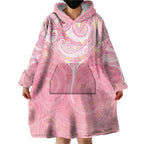 Breast Cancer Awareness Maori Aotearoa Wearable Blanket Hoodie Manta Ray - Pink Glaze - Aussie Hoodie