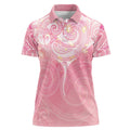 Breast Cancer Awareness Maori Aotearoa Women Polo Shirt Manta Ray - Pink Glaze - Aussie Hoodie