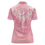 Breast Cancer Awareness Maori Aotearoa Women Polo Shirt Manta Ray - Pink Glaze - Aussie Hoodie