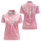 Breast Cancer Awareness Maori Aotearoa Women Polo Shirt Manta Ray - Pink Glaze - Aussie Hoodie