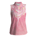 Breast Cancer Awareness Maori Aotearoa Women Sleeveless Polo Shirt Manta Ray - Pink Glaze - Aussie Hoodie