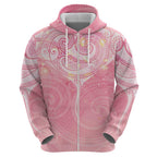Breast Cancer Awareness Maori Aotearoa Zip Hoodie Manta Ray - Pink Glaze - Aussie Hoodie