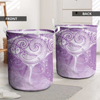 Epilepsy Awareness Maori Aotearoa Laundry Basket Manta Ray - Purple Glaze - Aussie Hoodie