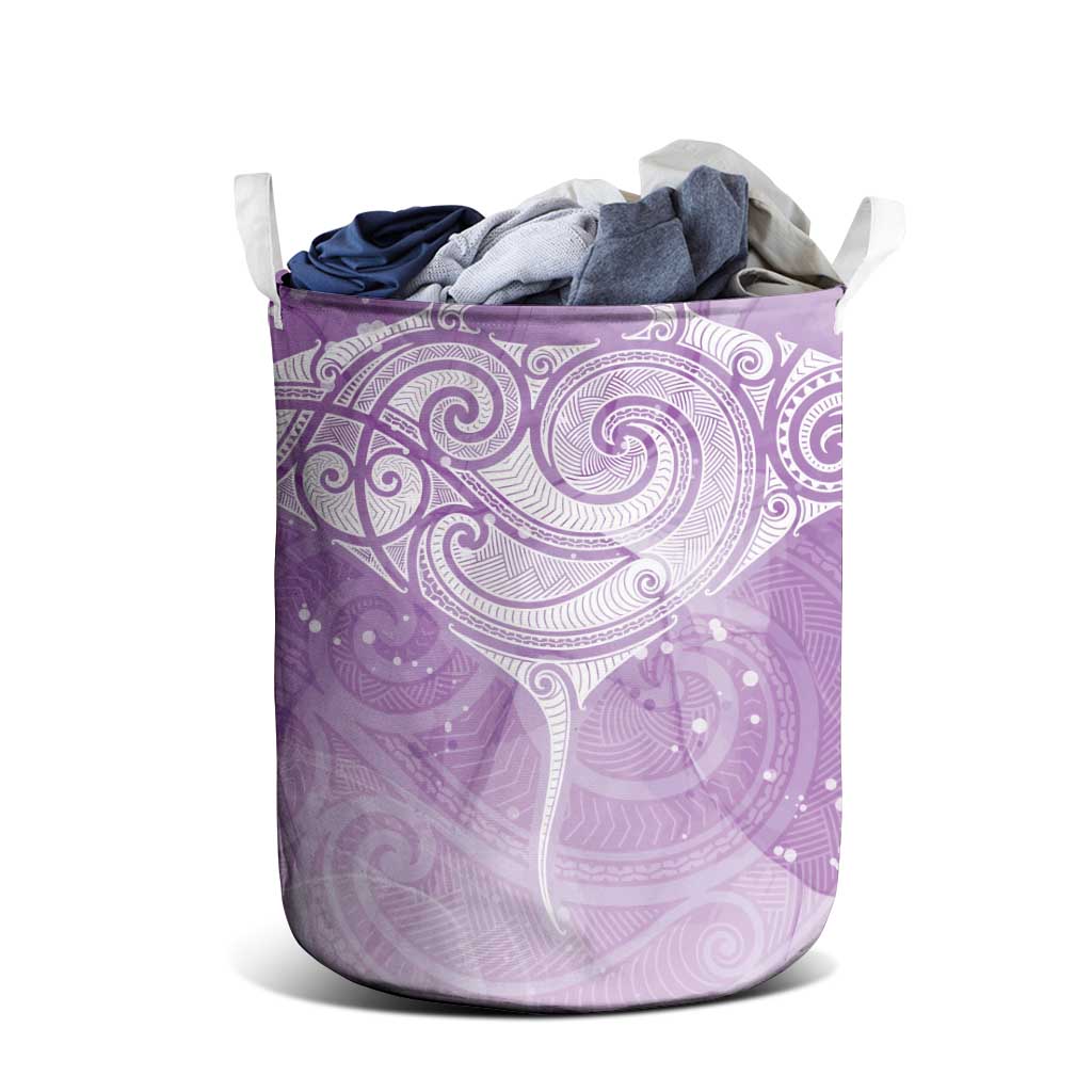 Epilepsy Awareness Maori Aotearoa Laundry Basket Manta Ray - Purple Glaze - Aussie Hoodie