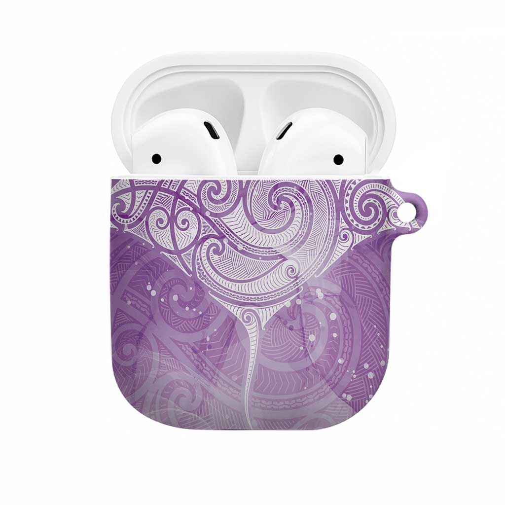 Epilepsy Awareness Maori Aotearoa AirPods Case Manta Ray - Purple Glaze - Aussie Hoodie