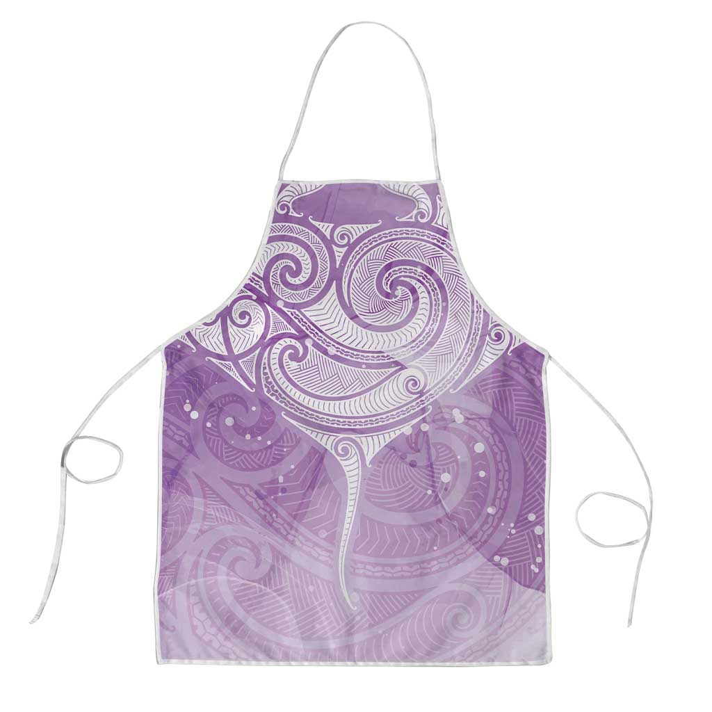 Epilepsy Awareness Maori Aotearoa Apron Manta Ray - Purple Glaze - Aussie Hoodie