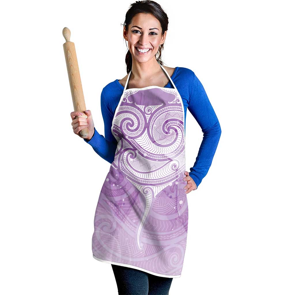 Epilepsy Awareness Maori Aotearoa Apron Manta Ray - Purple Glaze - Aussie Hoodie