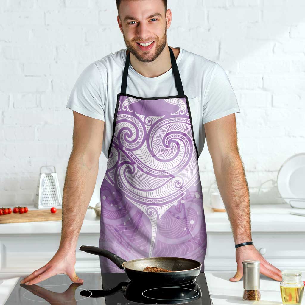 Epilepsy Awareness Maori Aotearoa Apron Manta Ray - Purple Glaze - Aussie Hoodie