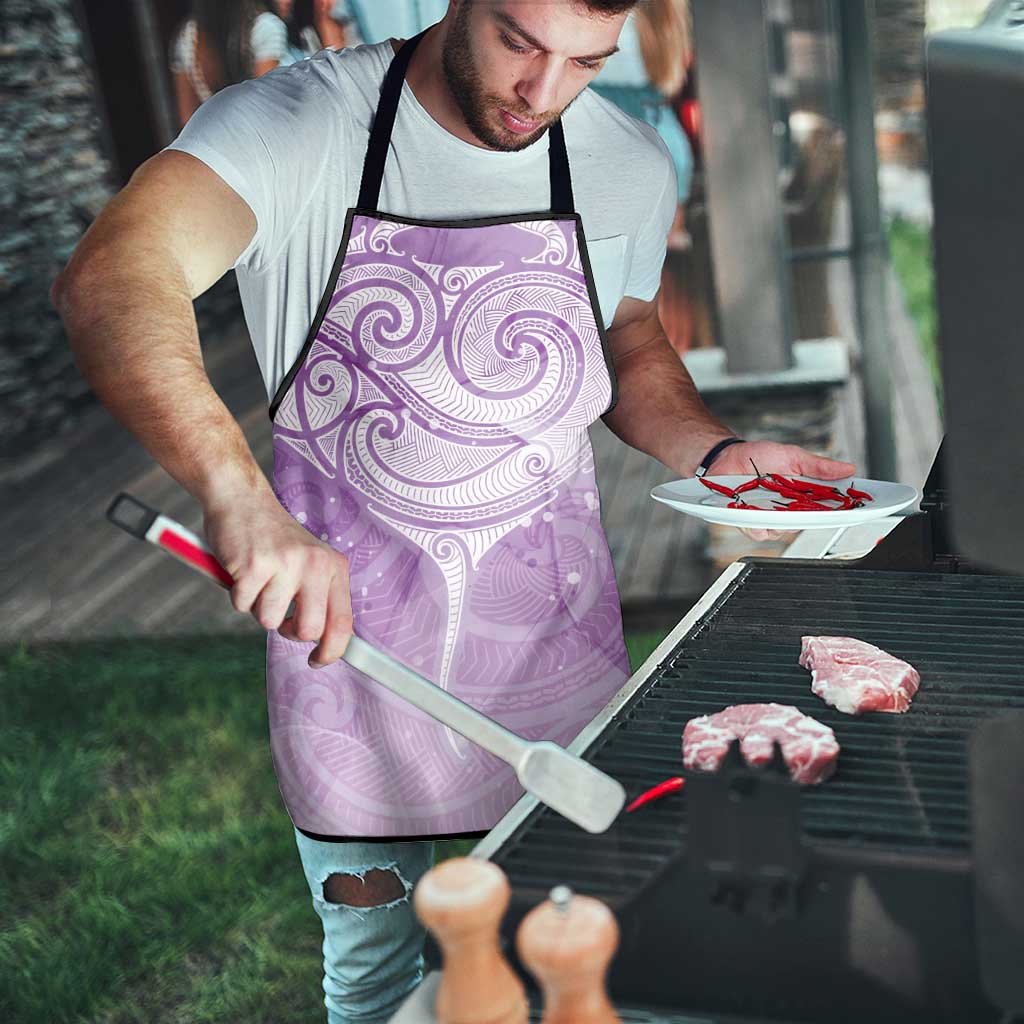 Epilepsy Awareness Maori Aotearoa Apron Manta Ray - Purple Glaze - Aussie Hoodie