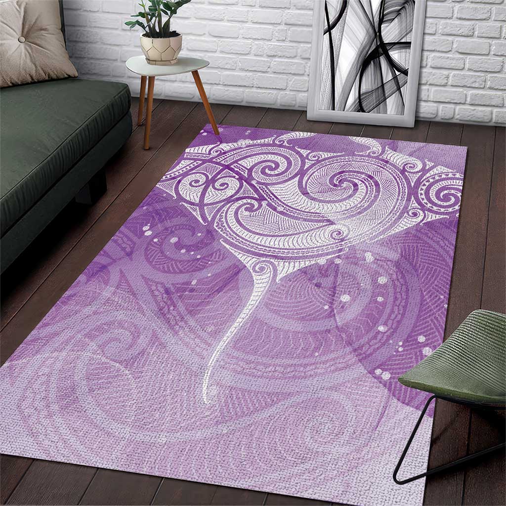 Epilepsy Awareness Maori Aotearoa Area Rug Manta Ray - Purple Glaze - Aussie Hoodie
