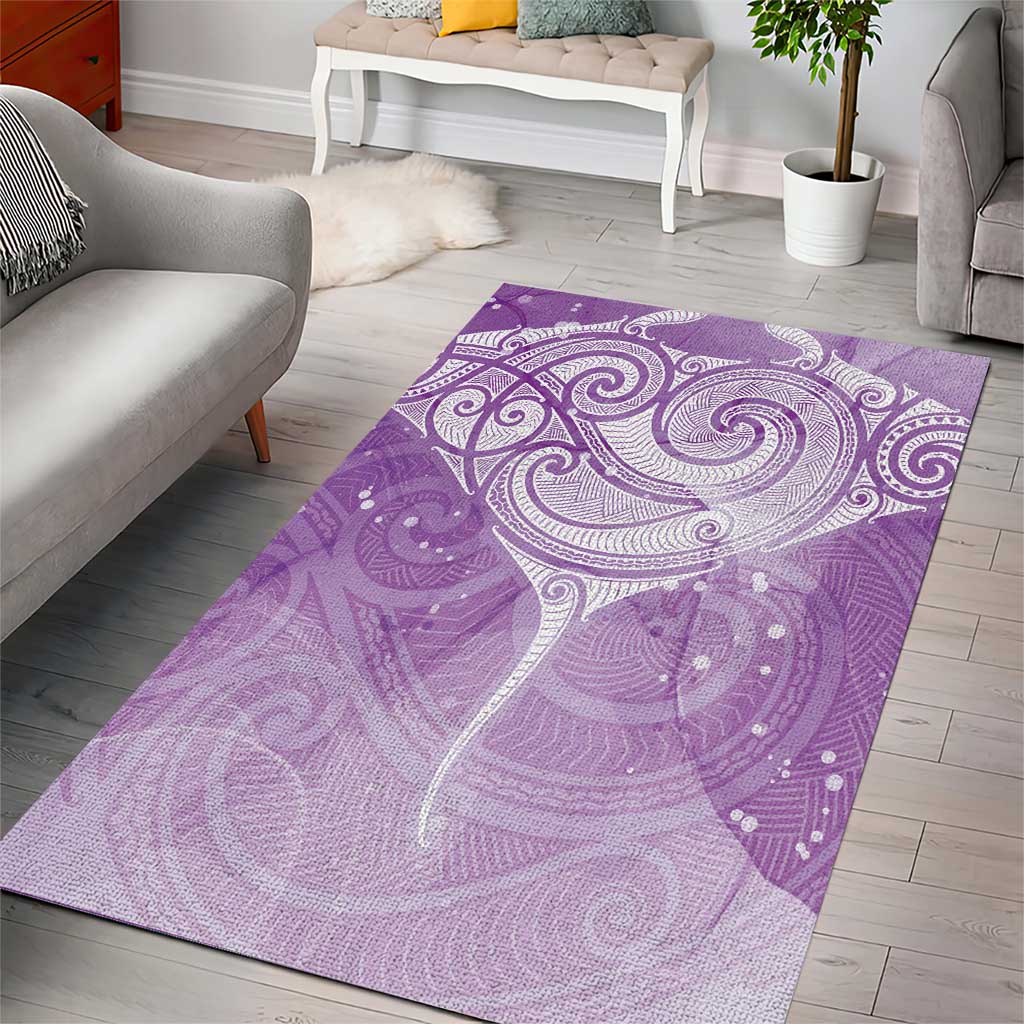 Epilepsy Awareness Maori Aotearoa Area Rug Manta Ray - Purple Glaze - Aussie Hoodie