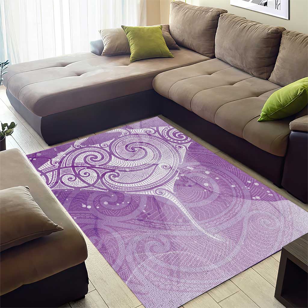 Epilepsy Awareness Maori Aotearoa Area Rug Manta Ray - Purple Glaze - Aussie Hoodie